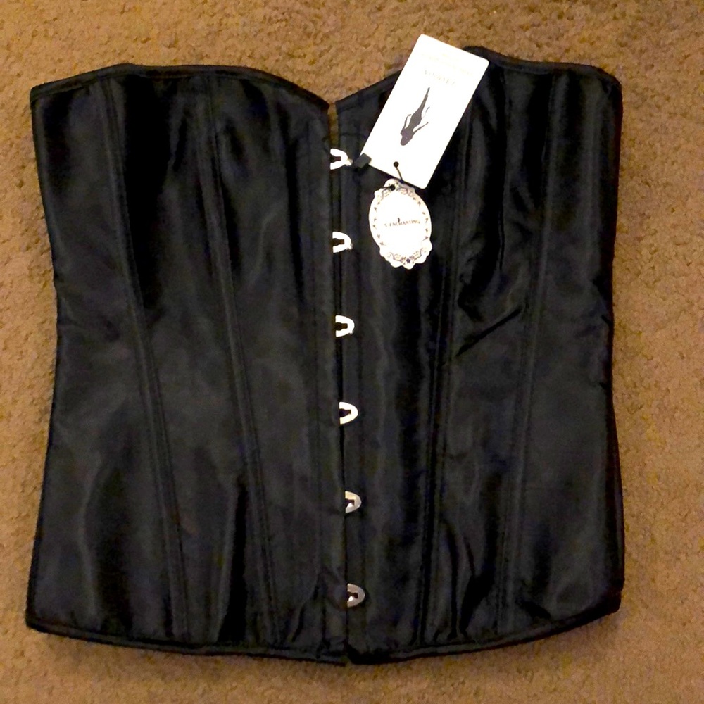 Lace up black corset